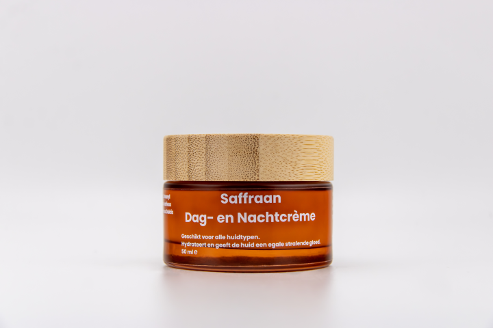 Saffraan dag- en nachtcrème – natuurlijke gezichtscrème voor een stralende huid en gezonde glow.