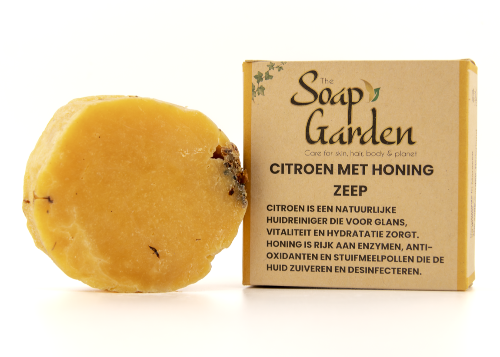 Handgemaakte citroen-honing zeep – verfrissende natuurlijke zeep voor een schone en stralende huid.