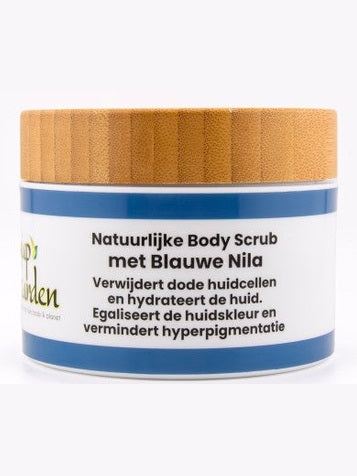 Natuurlijke scrub met Marokkaanse blauwe nila – verhelderend, kalmerend en perfect voor een egale huid