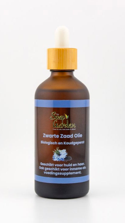 100% pure, koudgeperste zwarte zaad olie, geschikt voor zowel uitwendig als inwendig gebruik, rijk aan antioxidanten en essentiële vetzuren. 